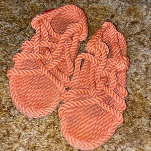 Rope shoes size six orange